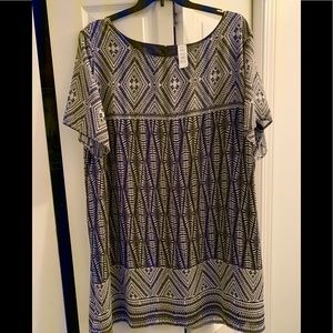 Avon brand white/black print dress